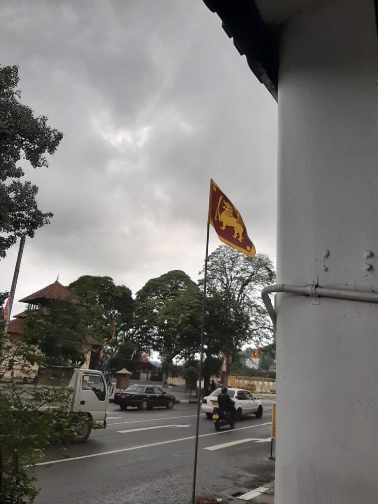 දළදා මාලිගාව අවට විකෘති කළ ජාතික ධජයන්