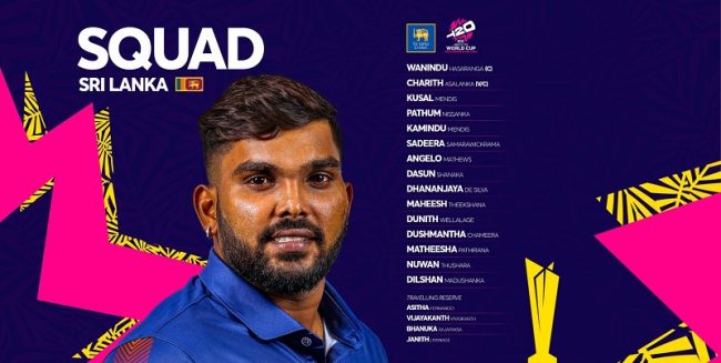 T20 ලෝක කුසලානයට යන ශ්‍රී ලංකා සංචිතය නම් කරයි