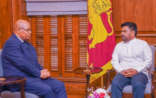 ජනාධිපති දකුණු අප්‍රිකාවේ මහ කොමසාරිස් සහ මියන්මාර තානාපති හමුවේ