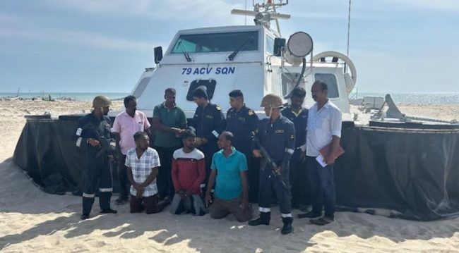 අනවසරයෙන් තමිල්නාඩුවට ඇතුළුවීමට ගිය ලාංකිකයින් 3කු ඉන්දීය අත්අඩංගුවට