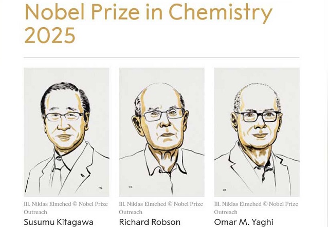 රසා­යන විද්‍යා නොබෙල් ත්‍යාග­යට විද්‍යා­ඥයෝ තිදෙ­න­කුට